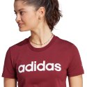 Koszulka damska adidas Loungewear Essentials Slim Logo Tee bordowa IM2829