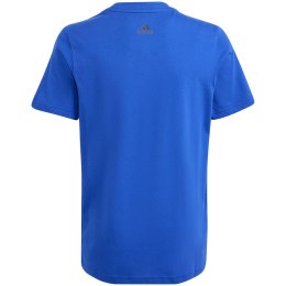 Koszulka dla dzieci adidas Essentials Linear Logo Cotton Tee niebieska IB4090