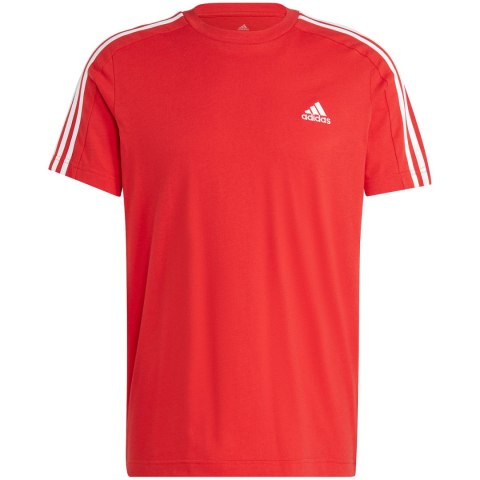 Koszulka męska adidas Essentials Single Jersey 3-Stripes Tee czerwona IC9339