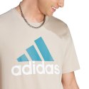 Koszulka męska adidas Essentials Single Jersey Big Logo Tee beżowa IJ8575