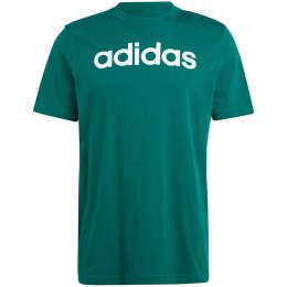 Koszulka męska adidas Essentials Single Jersey Linear Embroidered Logo Tee zielona IJ8658