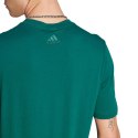 Koszulka męska adidas Essentials Single Jersey Linear Embroidered Logo Tee zielona IJ8658