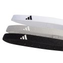 Opaski na włosy adidas Hairband 3 szt. biała, szara, czarna IK0471