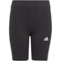 Spodenki dla dzieci adidas Essentials 3-Stripes Cotton Bike Tights czarne IC3628