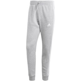 Spodnie męskie adidas Essentials Fleece 3-Stripes Tapered Cuff szare IJ6494