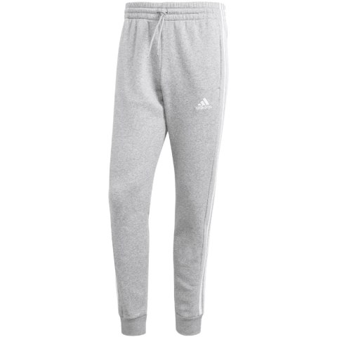 Spodnie męskie adidas Essentials Fleece 3-Stripes Tapered Cuff szare IJ6494