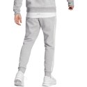 Spodnie męskie adidas Essentials Fleece 3-Stripes Tapered Cuff szare IJ6494