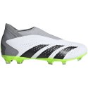 Buty piłkarskie dla dzieci adidas Predator Accuracy.3 Laceless FG biało-szare IF2265