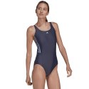 Kostium kąpielowy damski adidas Mid 3-Stripes Swimsuit granatowy HS5317