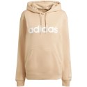 Bluza damska adidas Essentials Linear Hoodie beżowa IS2083