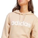 Bluza damska adidas Essentials Linear Hoodie beżowa IS2083