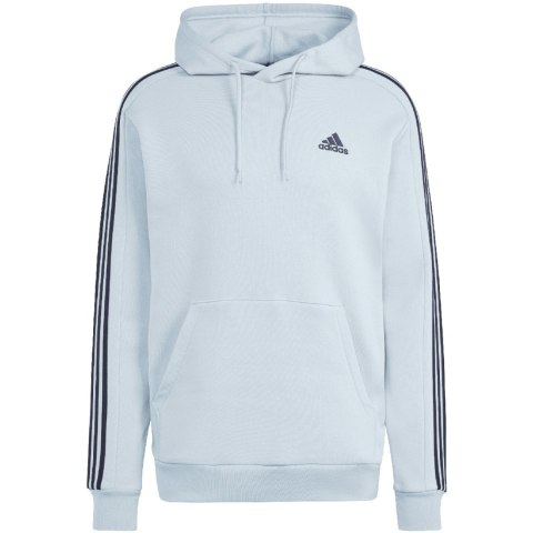 Bluza męska adidas Essentials Fleece 3-Stripes Hoodie błękitna IS0004