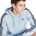 Bluza męska adidas Essentials Fleece 3-Stripes Hoodie błękitna IS0004