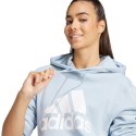 Bluza damska adidas Essentials Big Logo Regular Fleece Hoodie błękitna IR9329