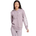 Bluza damska adidas Essentials Linear Full-Zip French Terry Hoodie fioletowa IS2073