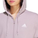 Bluza damska adidas Essentials Linear Full-Zip French Terry Hoodie fioletowa IS2073