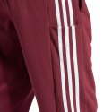 Spodnie męskie adidas Essentials French Terry Tapered Cuff 3-Stripes bordowe IS1366