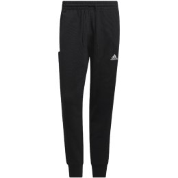 Spodnie męskie adidas Essentials French Terry Tapered Cuff 3-Stripes czarne HZ2218