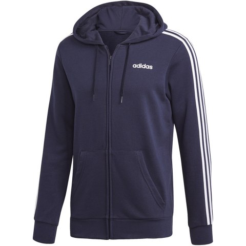 Bluza męska adidas Essentials 3 Stripes FZ FT granatowa DU0471