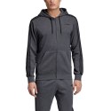 Bluza męska adidas Essentials 3 Stripes Fullzip Fleece szara DX2528