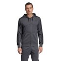 Bluza męska adidas Essentials 3 Stripes Fullzip Fleece szara DX2528