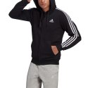 Bluza męska adidas Essentials Full-Zip Hoodie czarna GK9051