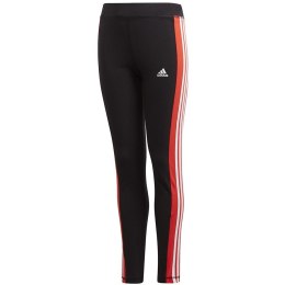 Spodnie dla dzieci adidas Yg Lin 3s Tight czarno-czerwone GD6214