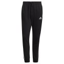 Spodnie męskie adidas Essentials Tapered Cuff 3 Stripes czarne GK8831