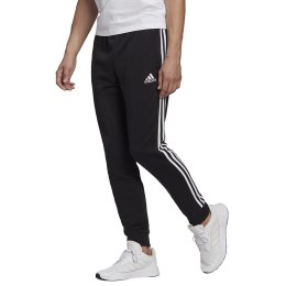 Spodnie męskie adidas Essentials Tapered Cuff 3 Stripes czarne GK8831