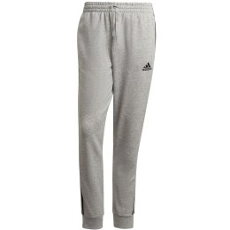 Spodnie męskie adidas Essentials Tapered Cuff 3 Stripes szare GK8889