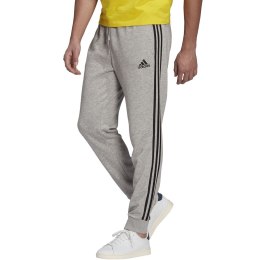 Spodnie męskie adidas Essentials Tapered Cuff 3 Stripes szare GK8889