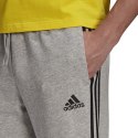 Spodnie męskie adidas Essentials Tapered Cuff 3 Stripes szare GK8889