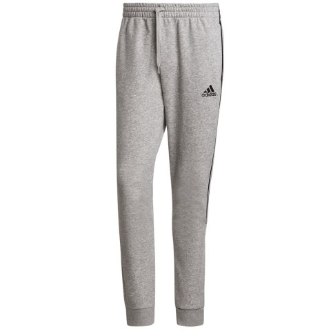 Spodnie męskie adidas Essentials Tapered Cuff 3 Stripes szare GK8976