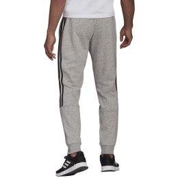 Spodnie męskie adidas Essentials Tapered Cuff 3 Stripes szare GK8976