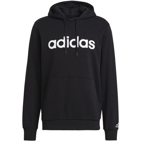 Bluza męska adidas Essentials French Terry Linear Logo Hoodie czarna GK9064