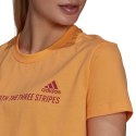 Koszulka damska adidas Gradient Logo Cropped T-Shirt pomarańczowa GM5579