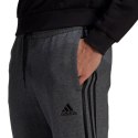 Spodnie męskie adidas Essentials Tapered Cuff 3 Stripes ciemnoszare GK8826