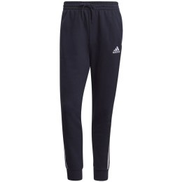 Spodnie męskie adidas Essentials Tapered Cuff 3 Stripes granatowe GK8888