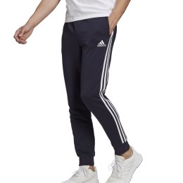 Spodnie męskie adidas Essentials Tapered Cuff 3 Stripes granatowe GK8888