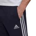 Spodnie męskie adidas Essentials Tapered Elastic Cuff 3 Stripes Pant granatowe GK8830