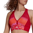 Stanik sportowy damski adidas Farm All-Over-Print Bra Top Aeroready czerwony GM7144