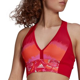 Stanik sportowy damski adidas Farm All-Over-Print Bra Top Aeroready czerwony GM7144