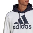 Bluza męska adidas Essentials Colorblock Fleece Hoodie biało-granatowa HE4327