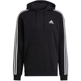 Bluza męska adidas Essentials Fleece 3-Stripes Hoodie czarna GK9072