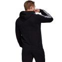 Bluza męska adidas Essentials Fleece 3-Stripes Hoodie czarna GK9072