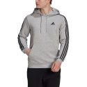 Bluza męska adidas Essentials Fleece 3-Stripes Hoodie szara GK9084