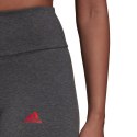 Legginsy damskie adidas Loungewear Essentials szaro-czerwone HD1770