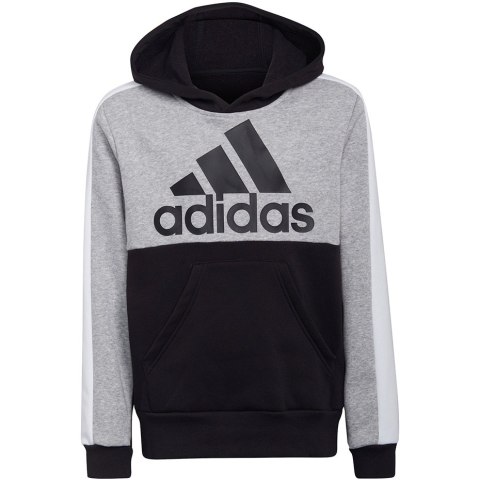 Bluza dla dzieci adidas U CB FL Hoodie czarno-szara HC5658