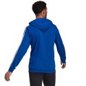 Bluza męska adidas Essentials French Terry 3-Stripes Full-Zip Hoodie niebieska HE4427