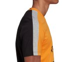 Koszulka męska adidas Essentials Colorblock Single Jersey Tee pomarańczowo-czarna HE4328